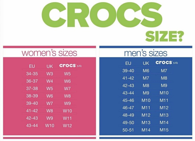 size w5 crocs